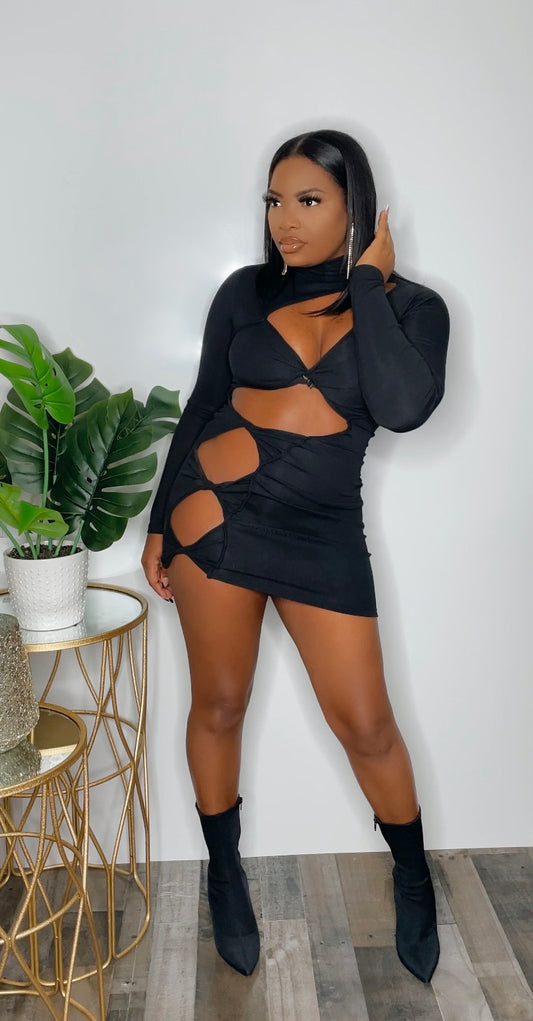 XXX-Posed -  Long Sleeve Cutout mini dress