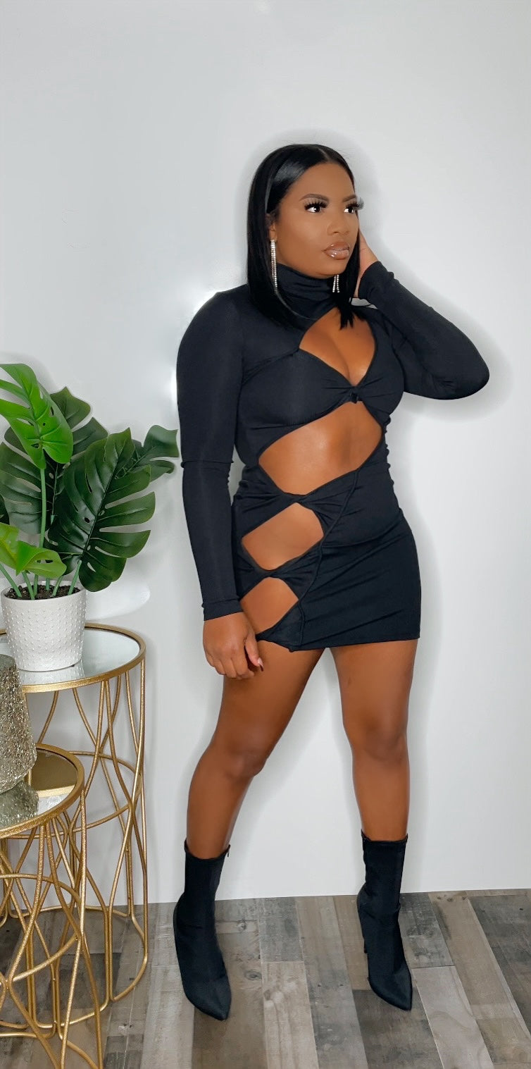 XXX-Posed -  Long Sleeve Cutout mini dress